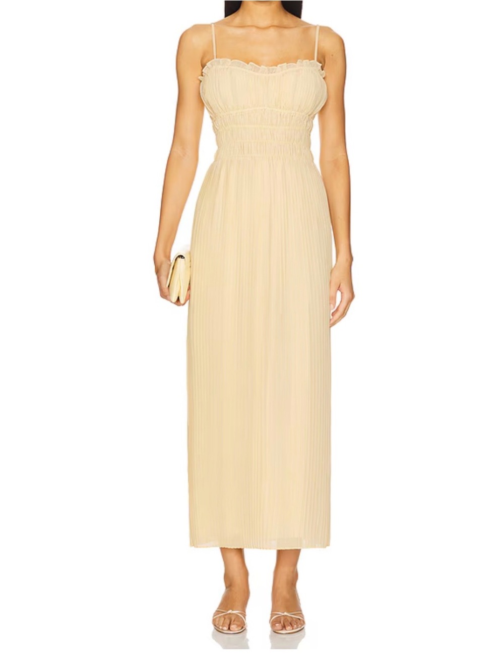Favorite Daughter Light yellow Spaghetti Strap Maxi Dress XS NWT